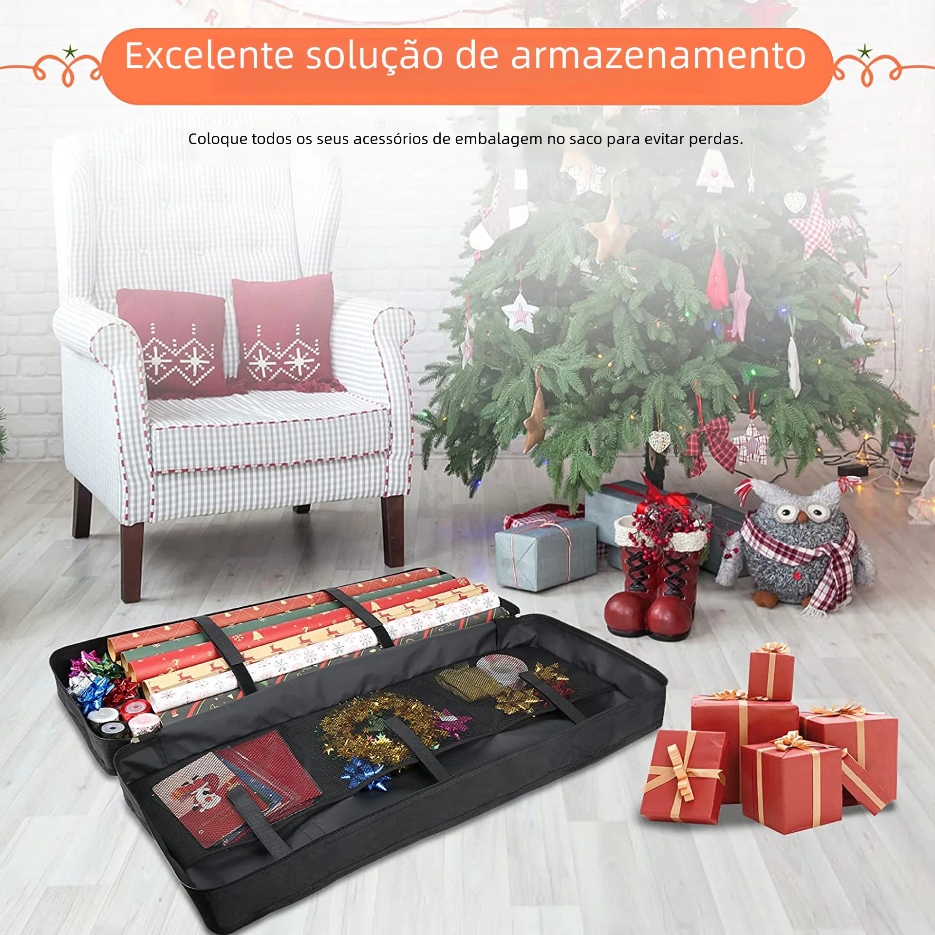 Durable Gift Wrap Organizer Box